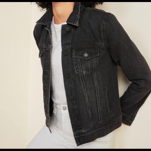 Distressed Black Jean Jacket for Women - Picture 2 of 13